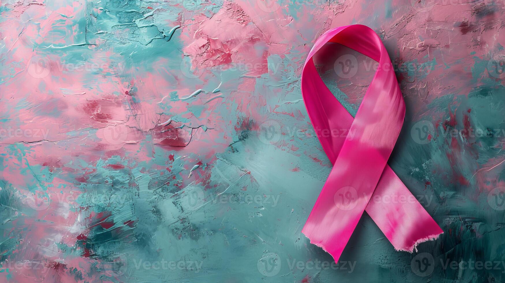 AI generated Breast cancer awareness month symbol with pink ribbon and copy space for text and designs photo