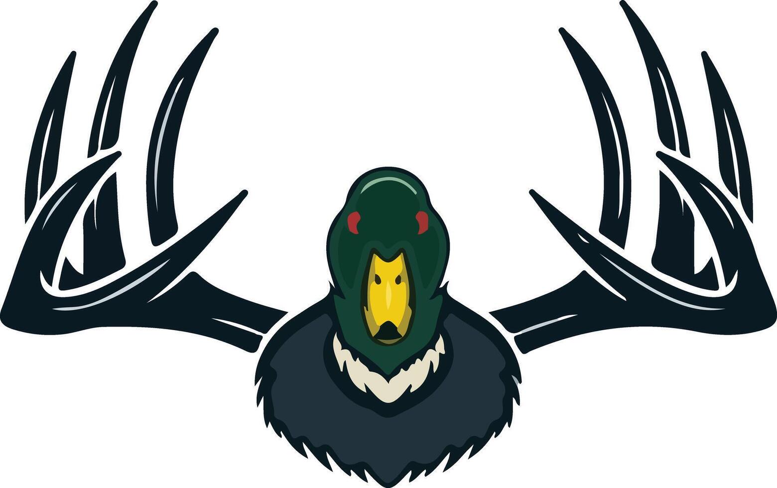 logo diseño para un alto final ciervo y Pato caza rancho vector