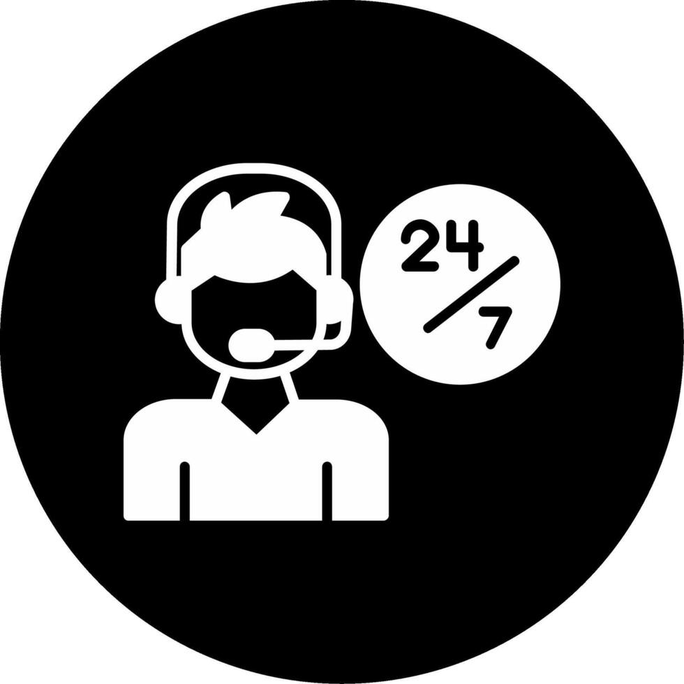 24 Hours Support Vector Icon