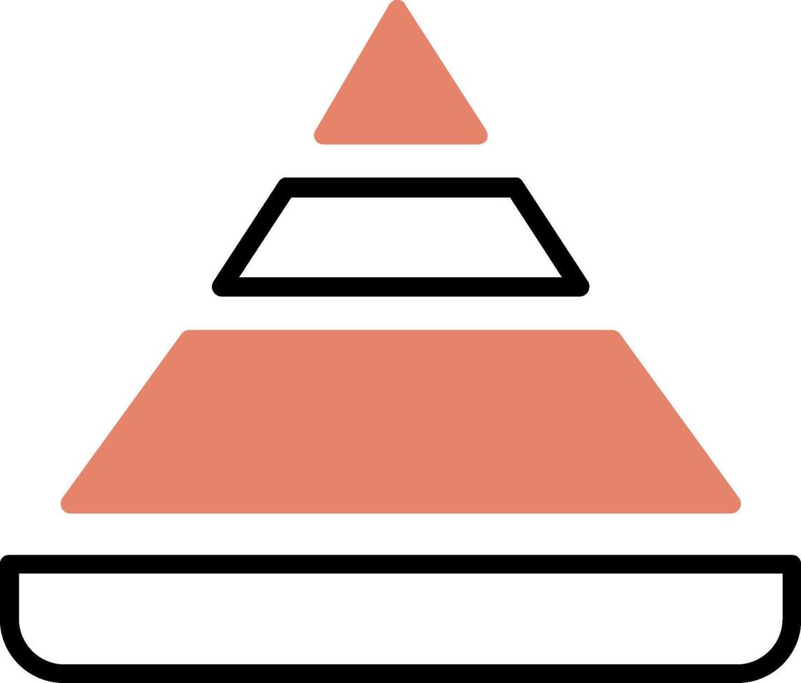 icono de vector de gráfico piramidal
