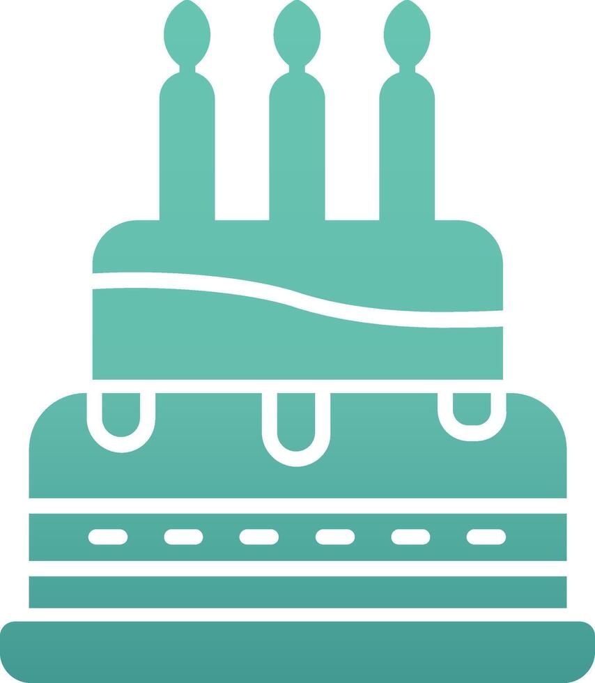 icono de vector de pastel de cumpleaños