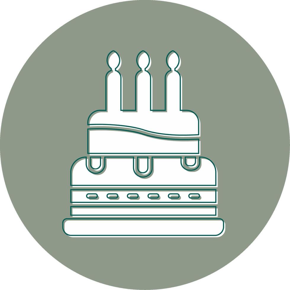 icono de vector de pastel de cumpleaños