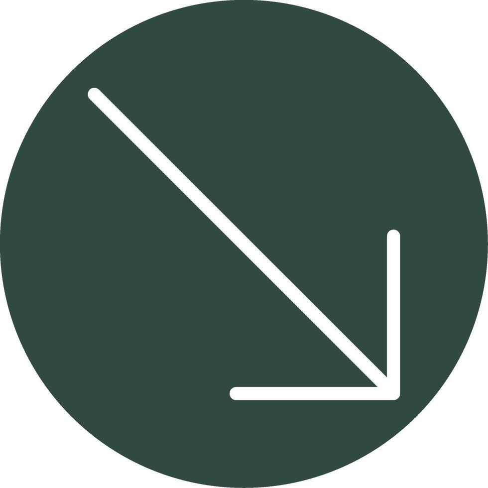 Down Right Arrow Vector Icon