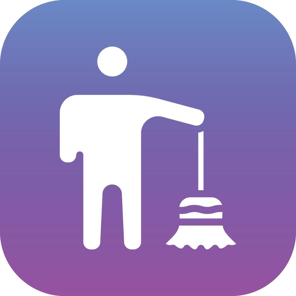 Man Sweeping Floor Vector Icon