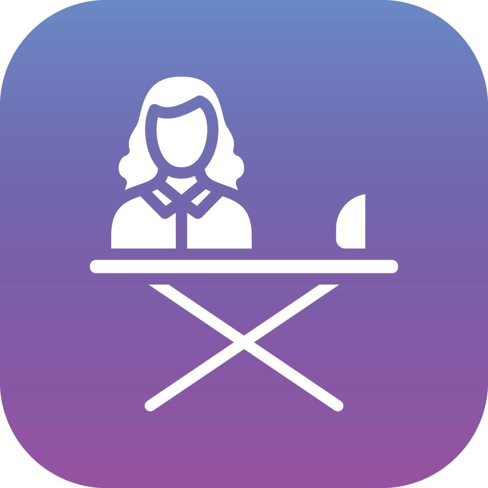 Woman Ironing Clothes Vector Icon
