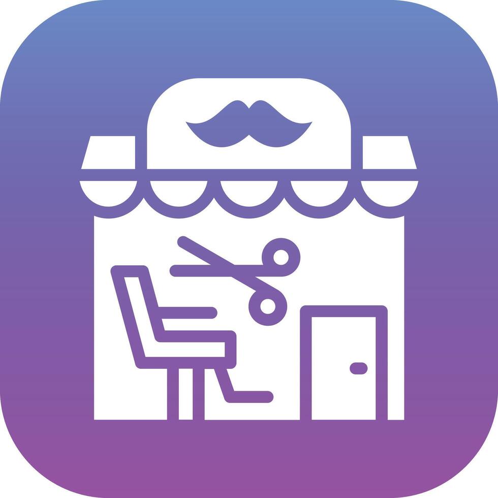 icono de vector de tienda de peluquero