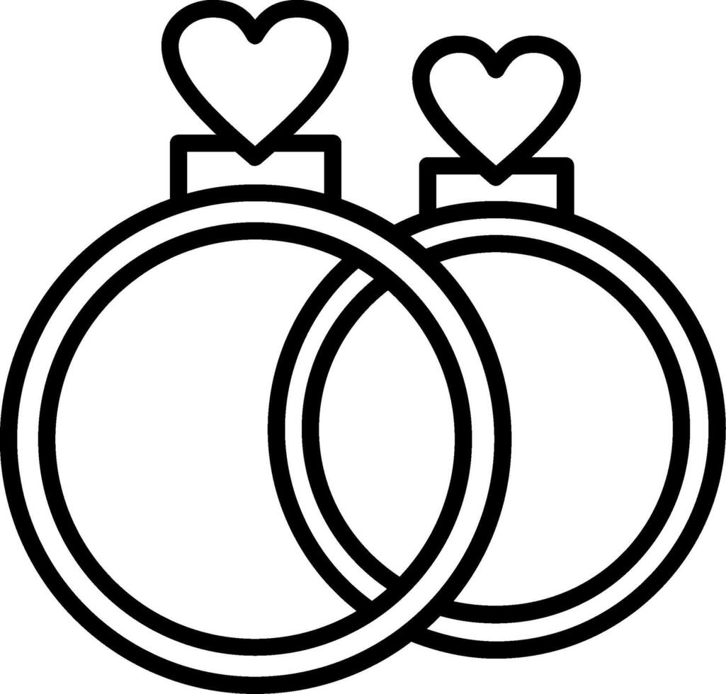 icono de vector de anillos de boda