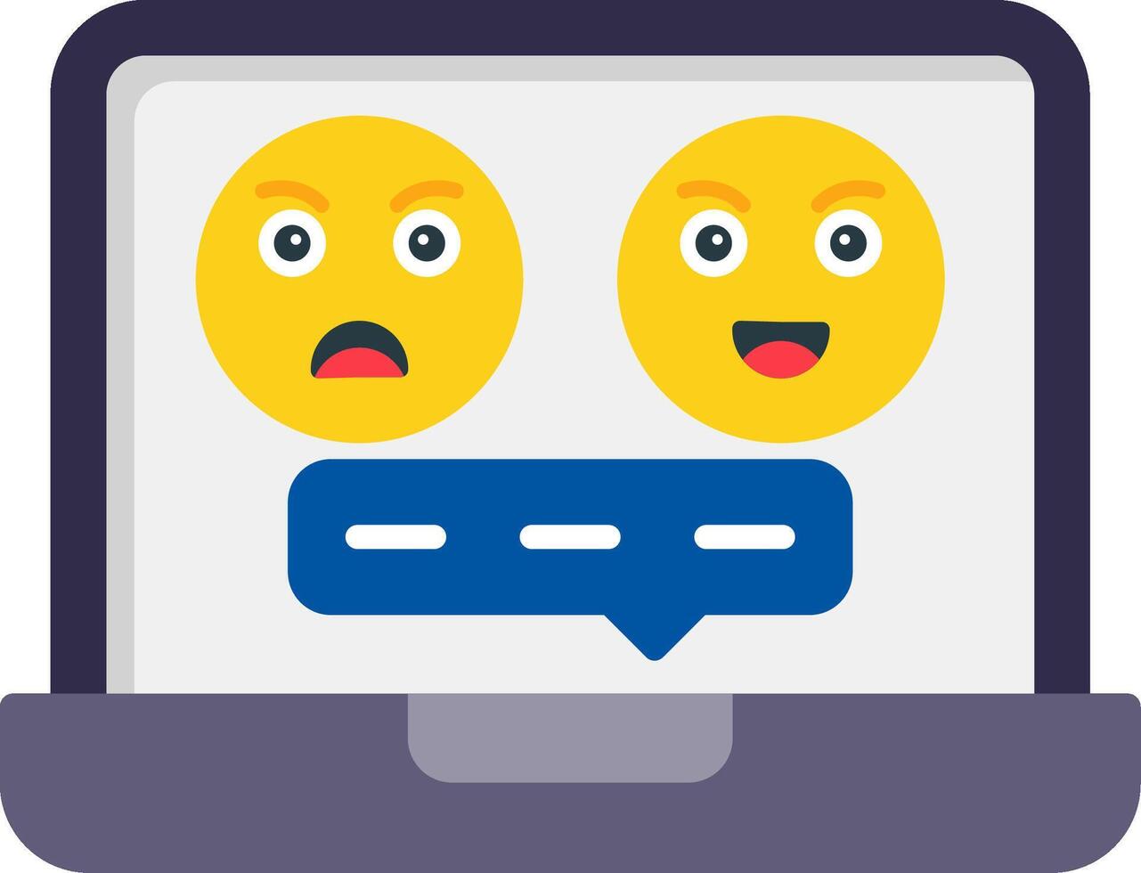 Laptop Chat Vector Icon