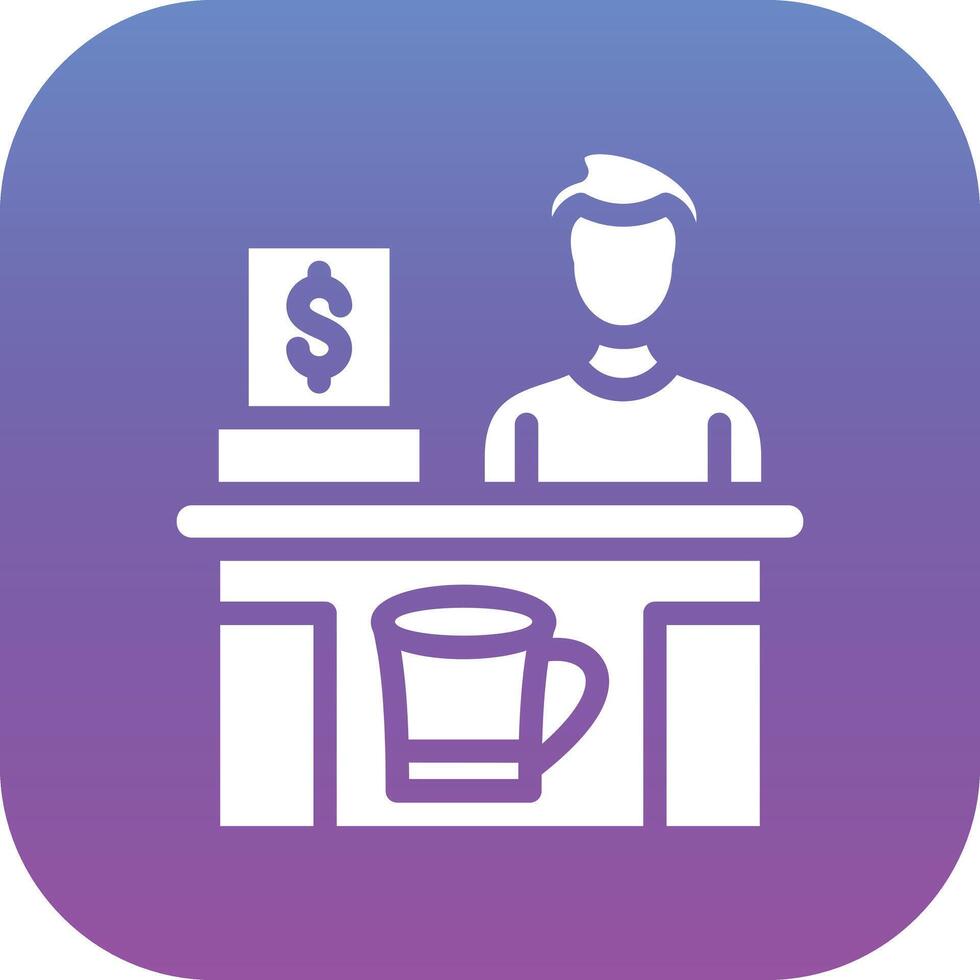 Bar Cashier Vector Icon