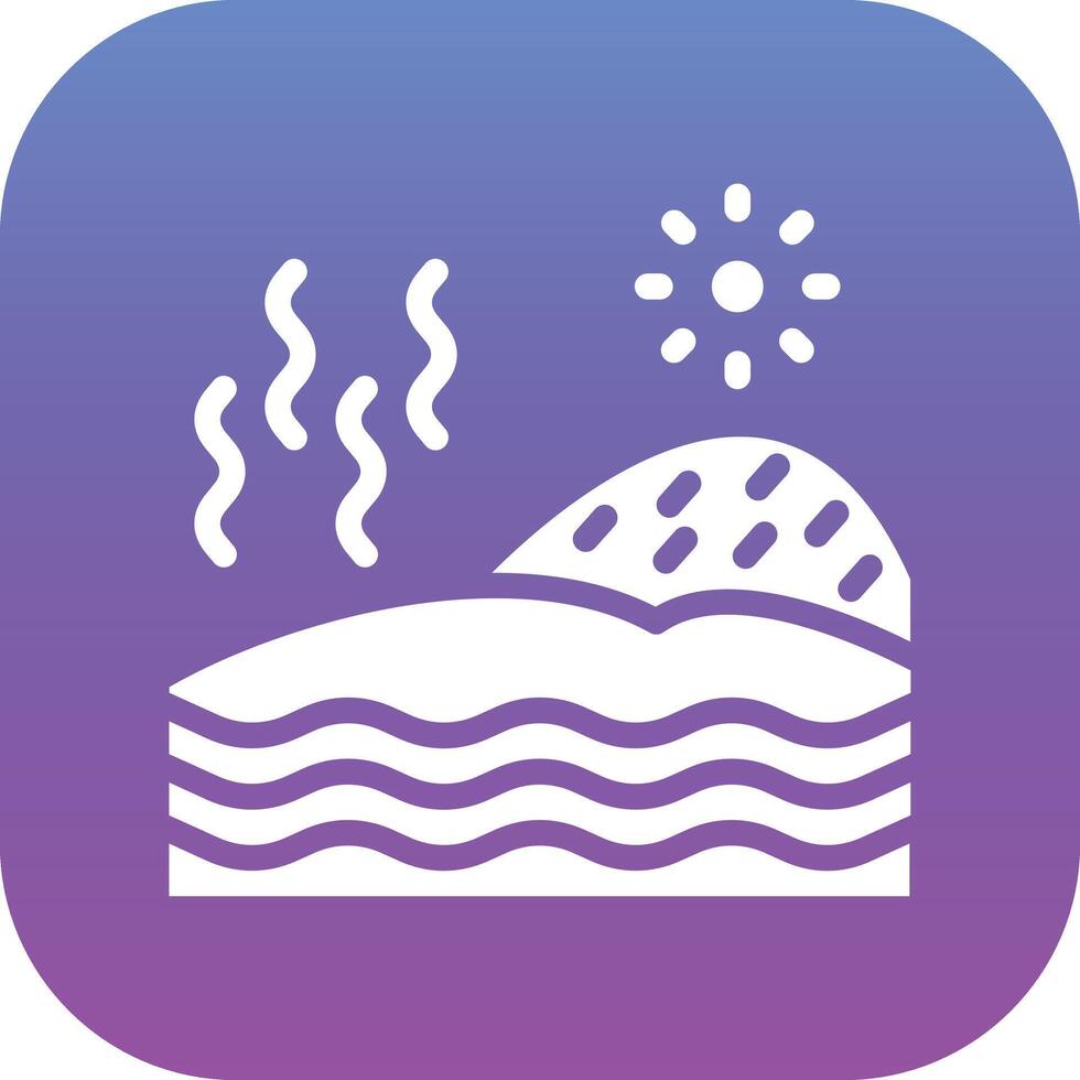 Hot Spring Landscape Vector Icon
