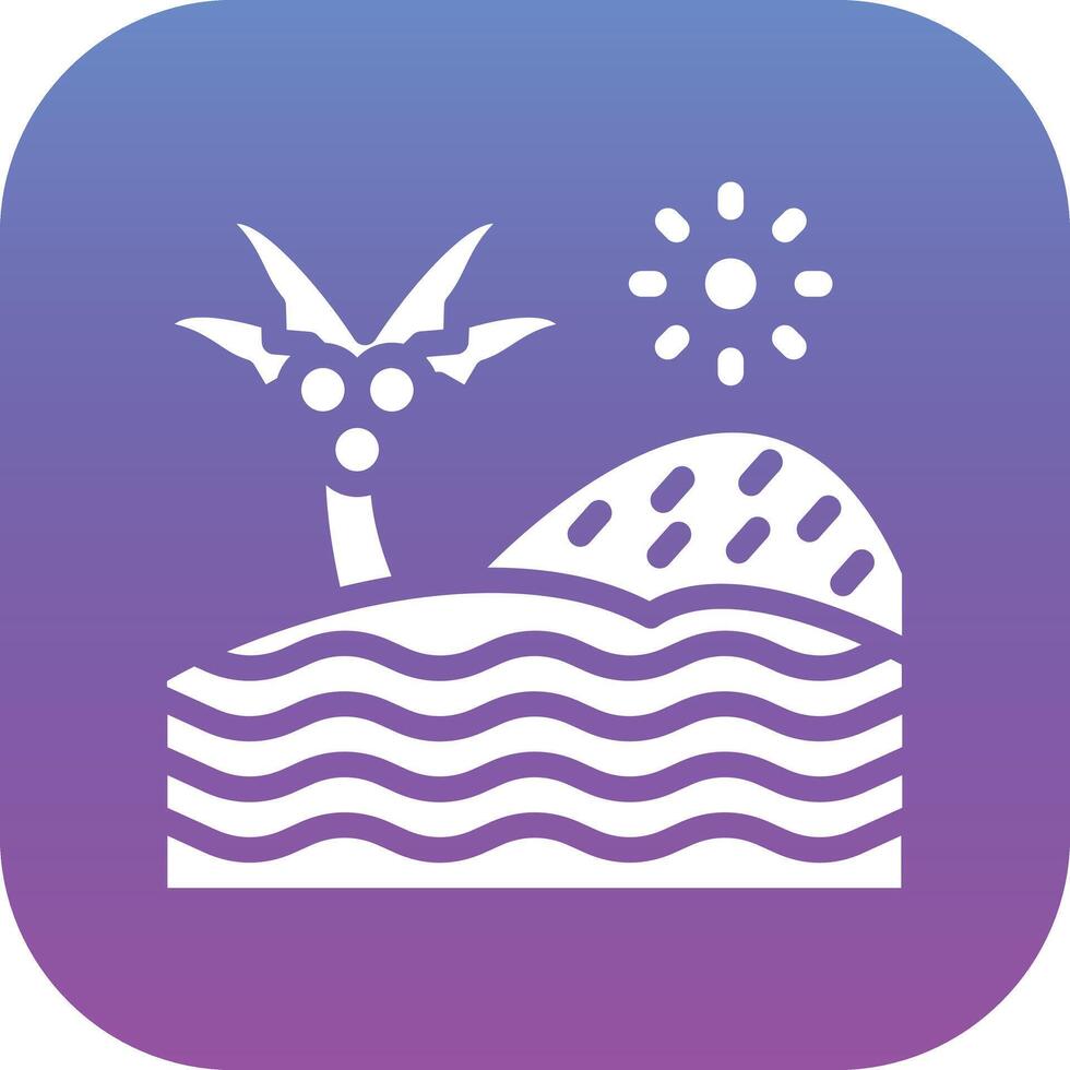 Beach Landscape Vector Icon