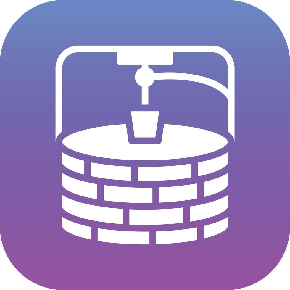 Desert Water Well Vector Icon