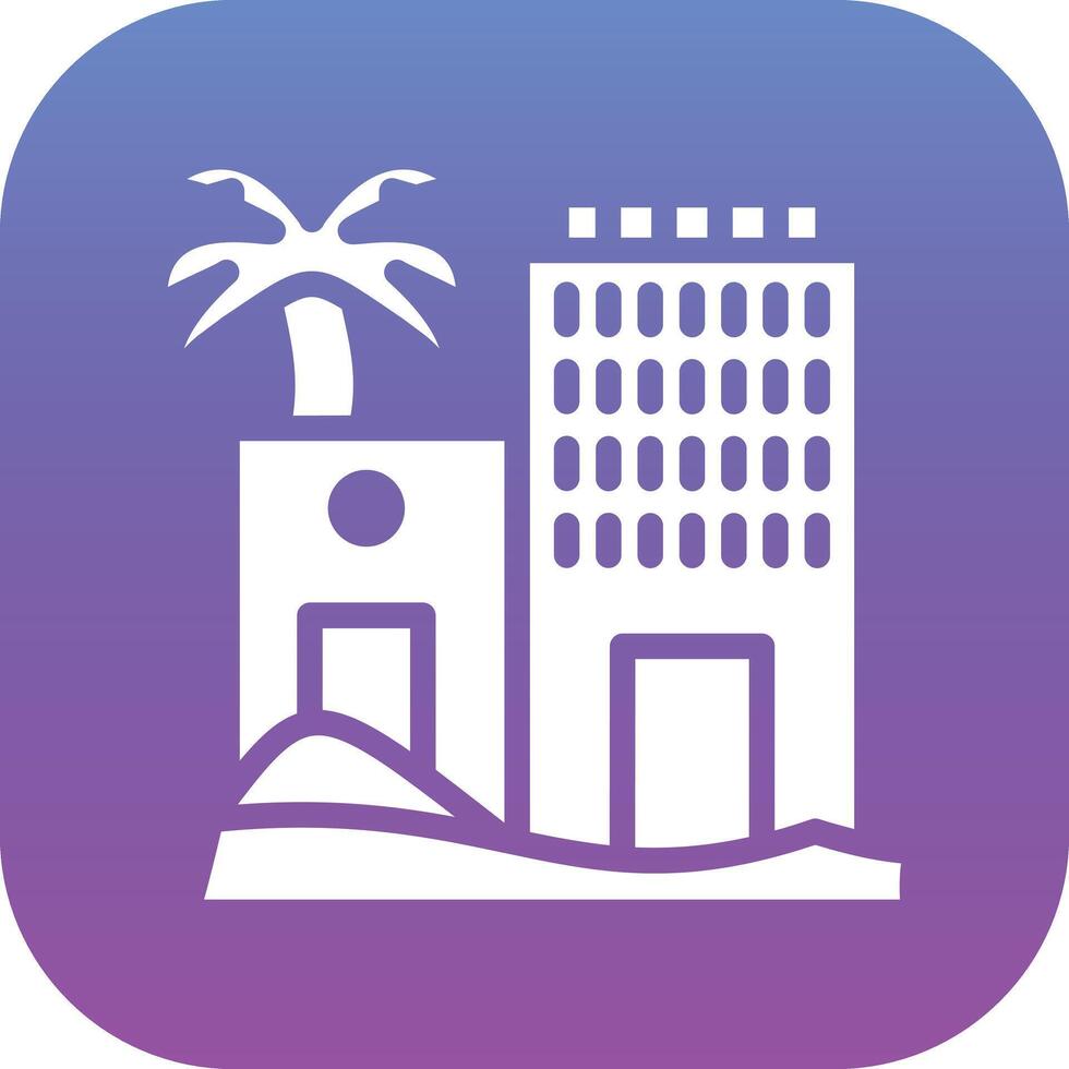 Desert Hotel Vector Icon
