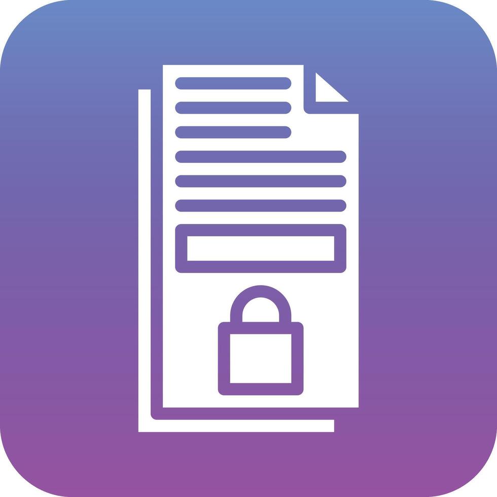 Document Locked Vector Icon