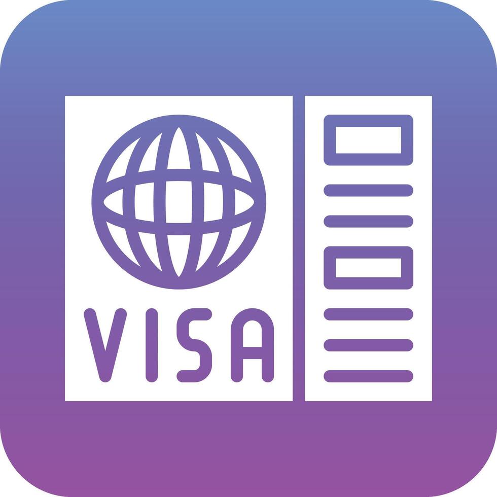 icono de vector de visa