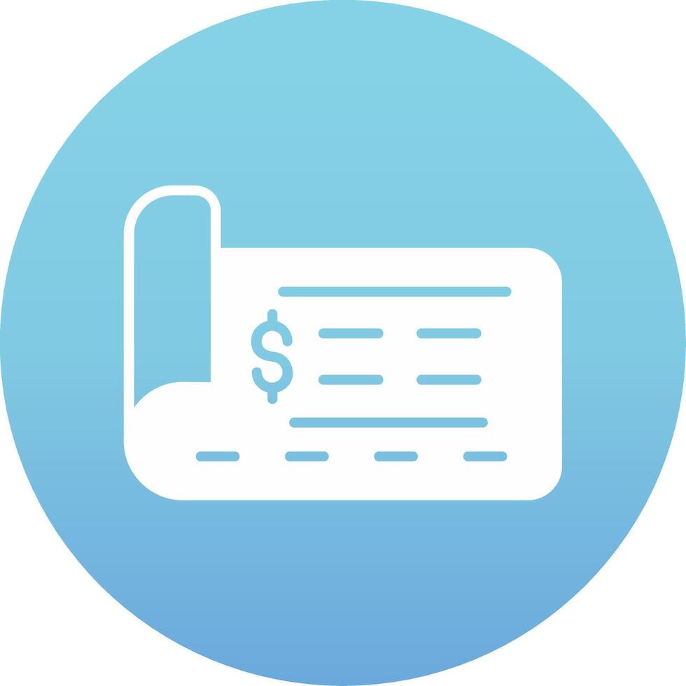 Bank Check Vector Icon