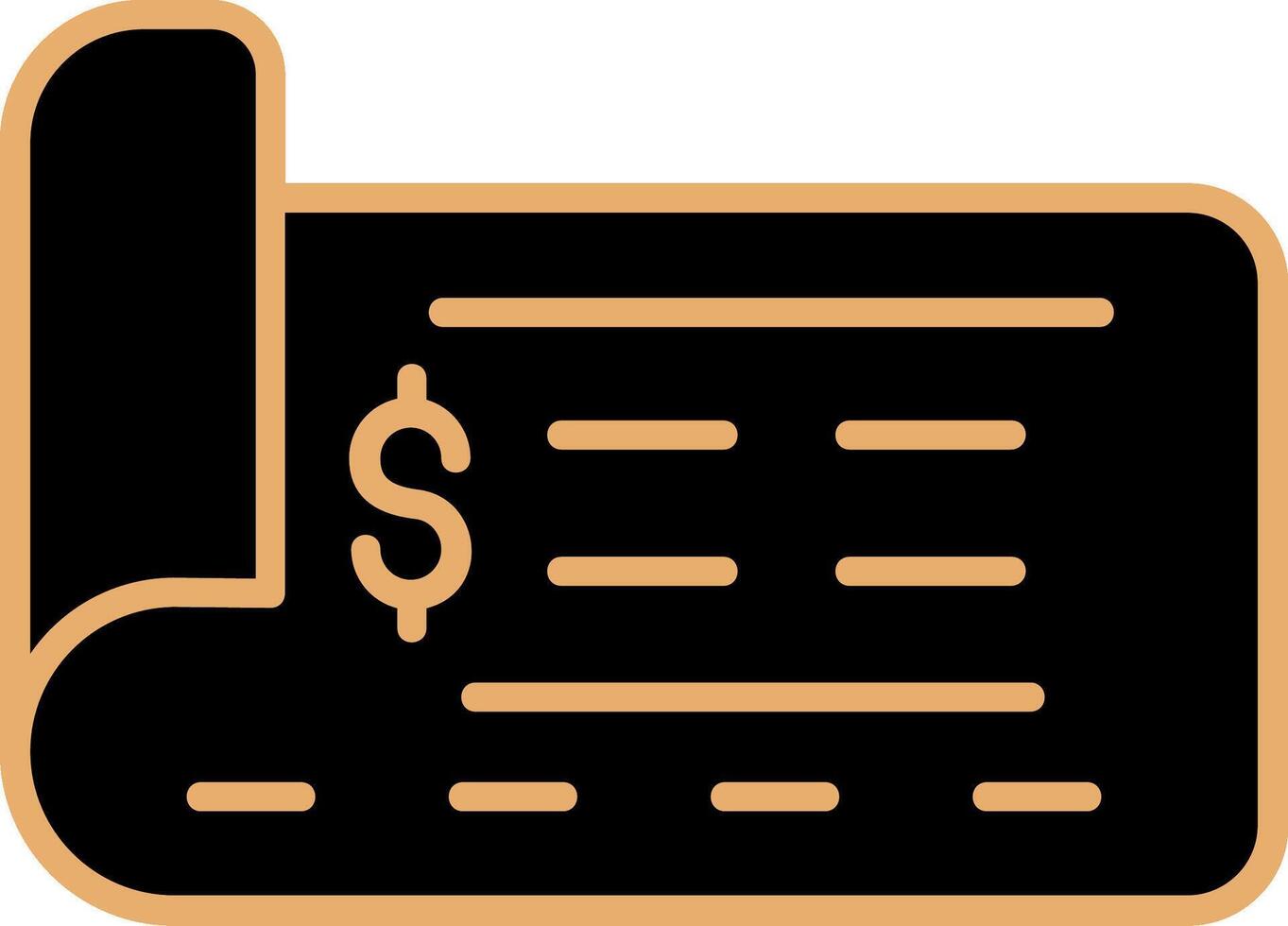 Bank Check Vector Icon