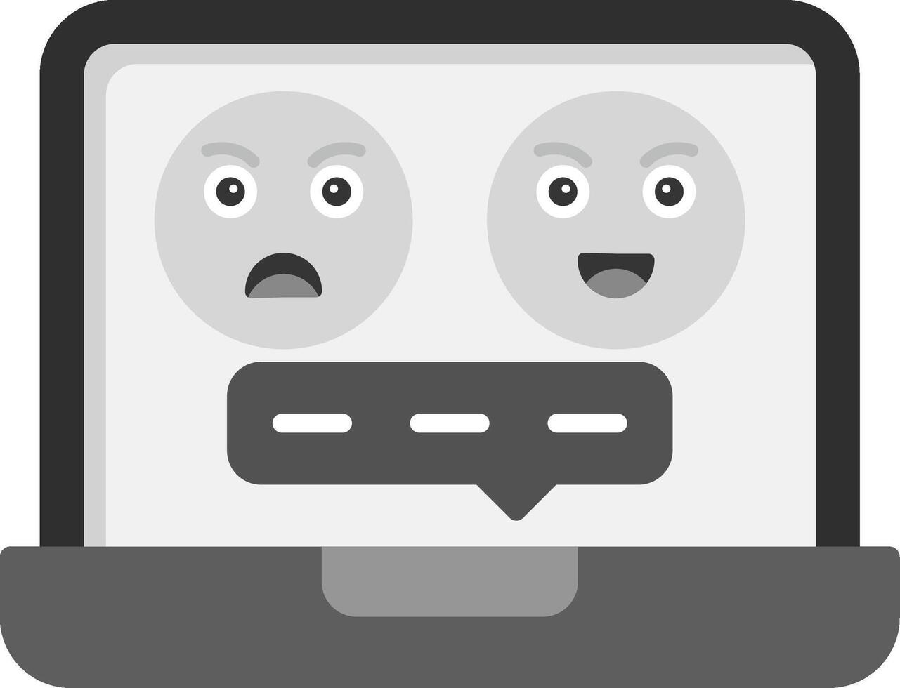 Laptop Chat Vector Icon