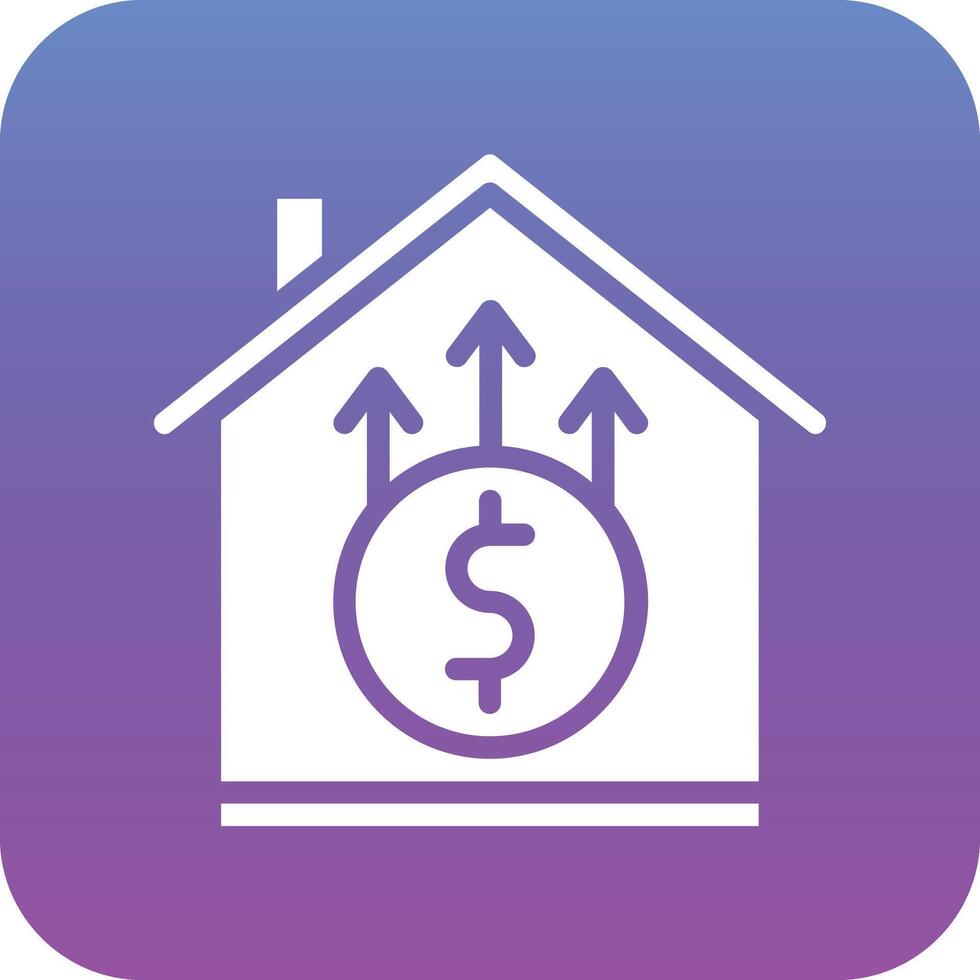 House Price Increase Vector Icon