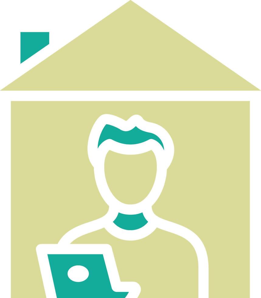 Man Working at Home Vector Icon