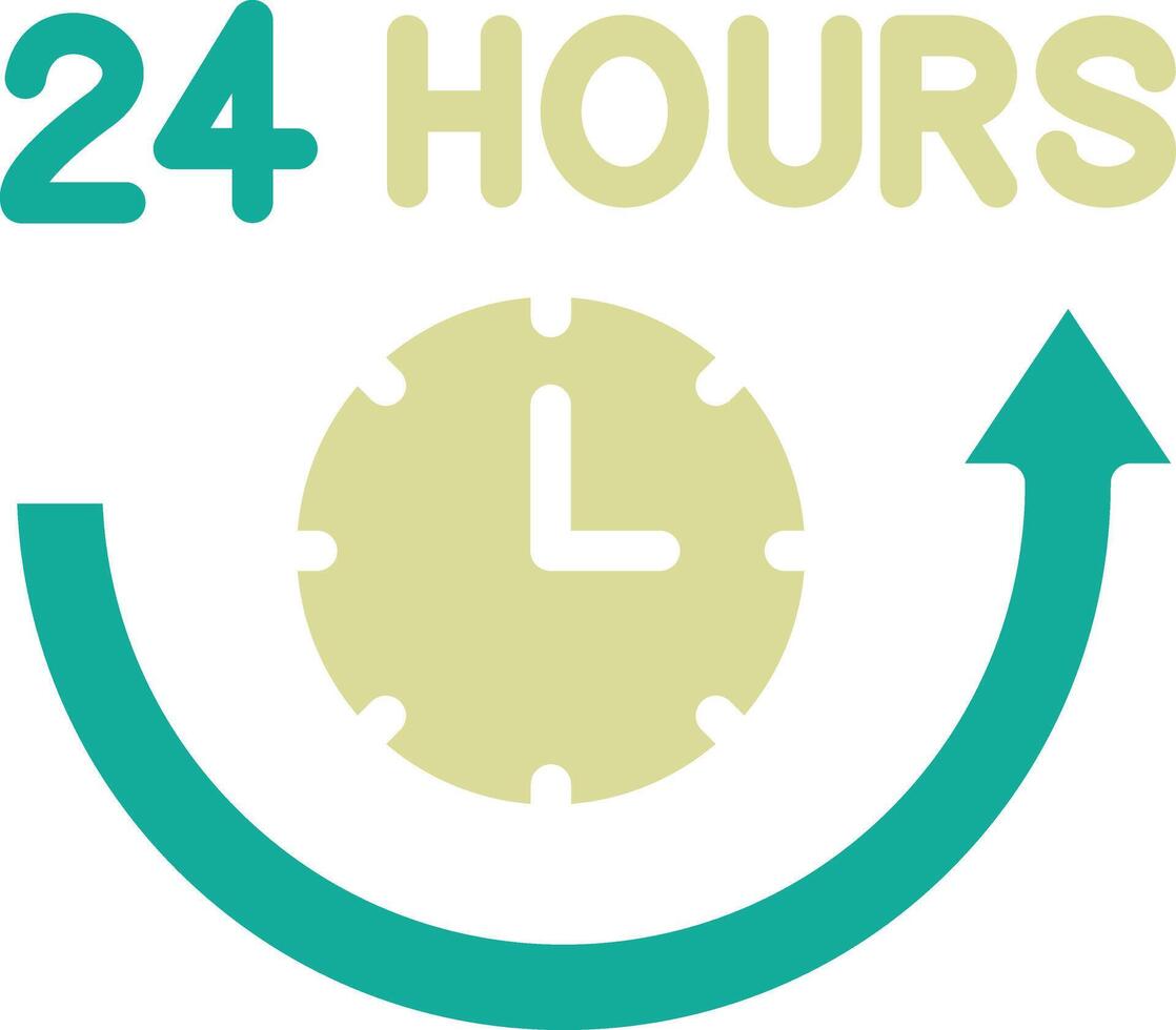 24 Hours Vector Icon