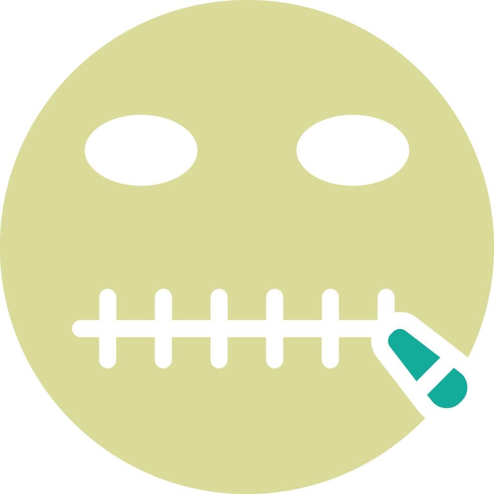 Zipper Mouth Face Vector Icon
