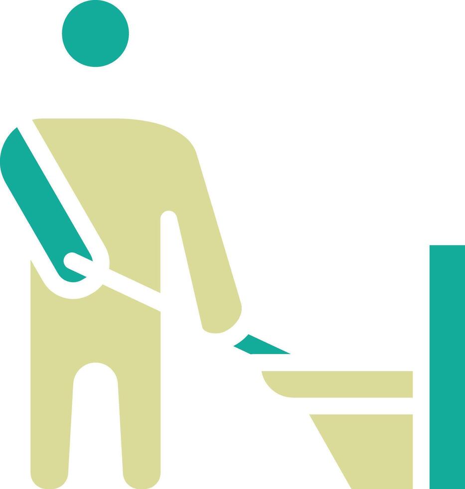 Man Cleaning Bathroom Vector Icon