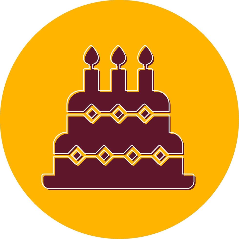 icono de vector de pastel de cumpleaños