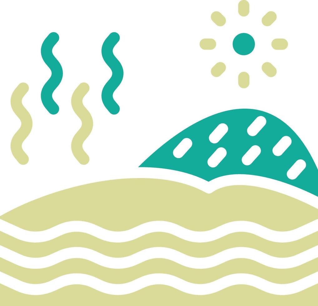 Hot Spring Landscape Vector Icon