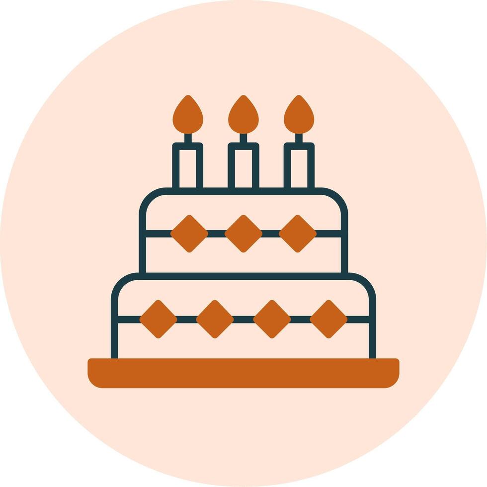 icono de vector de pastel de cumpleaños