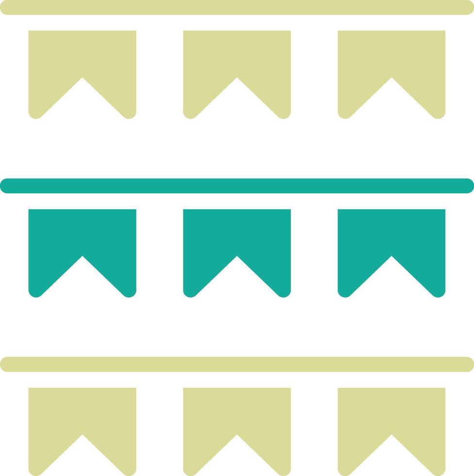 New Year Flags Vector Icon