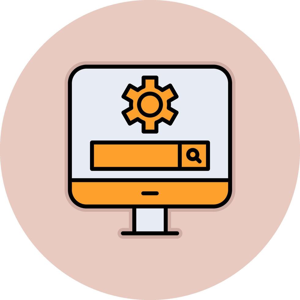 Computer Search Engine Vecto Icon vector