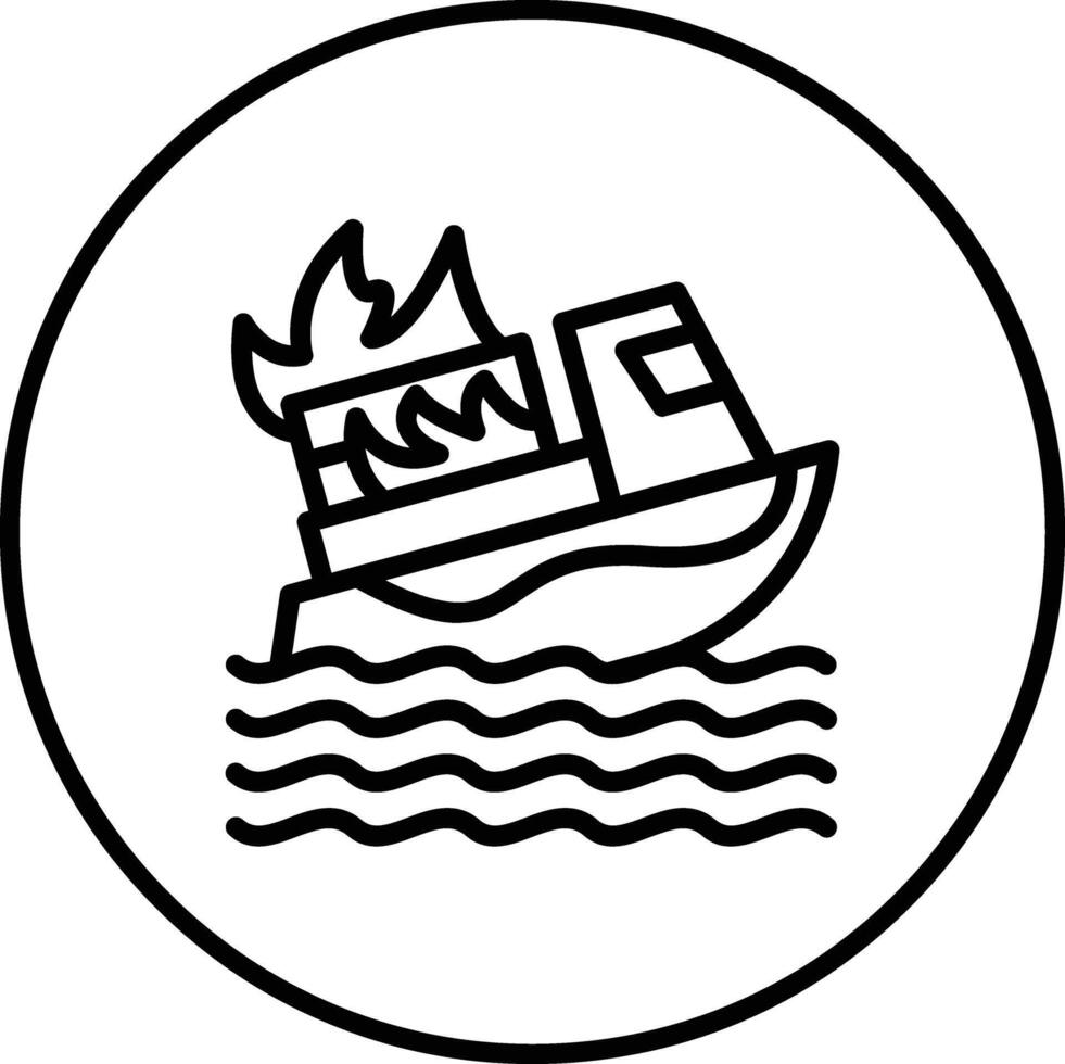 Burning Ship Vector Icon