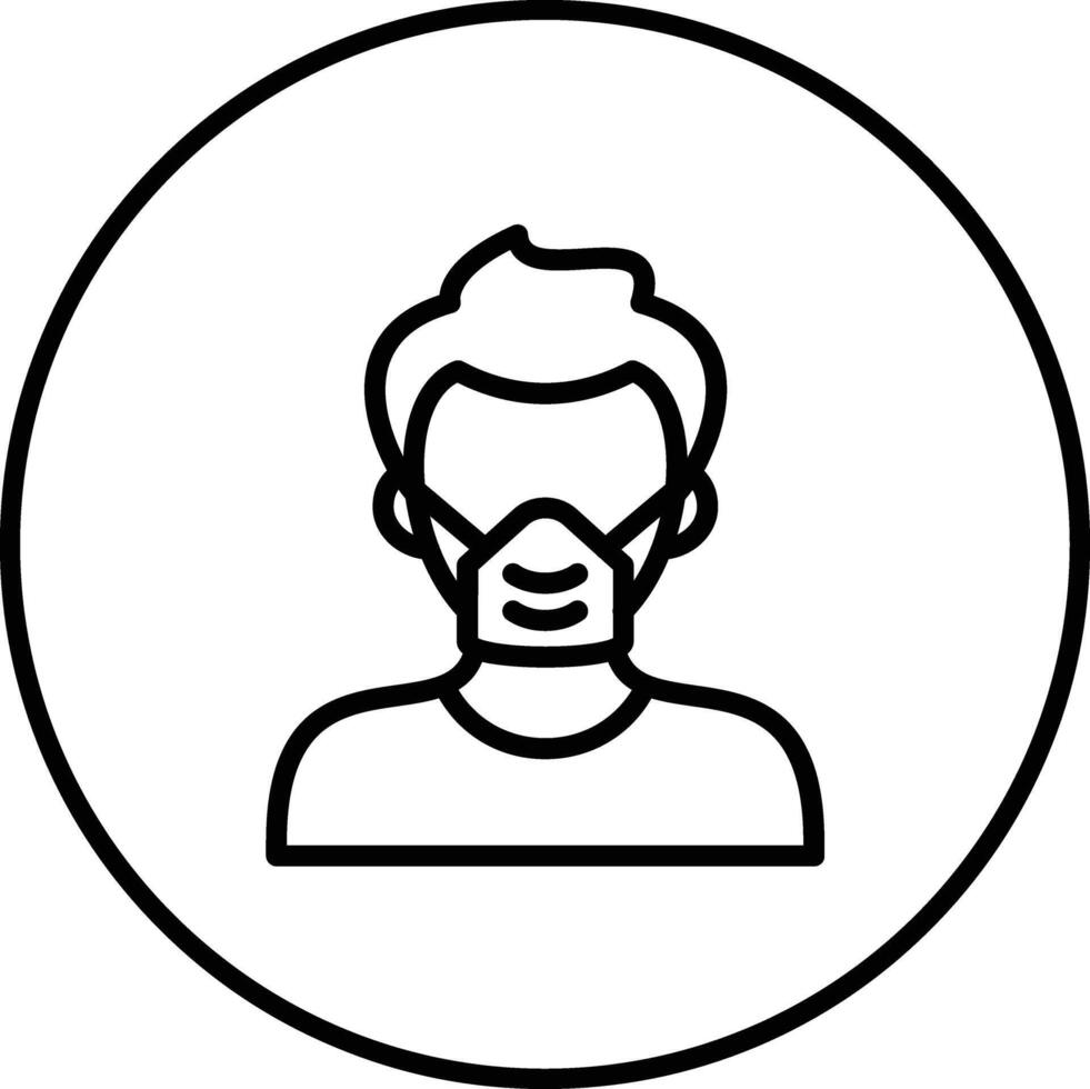 Man Wearing Mask Vector Icon