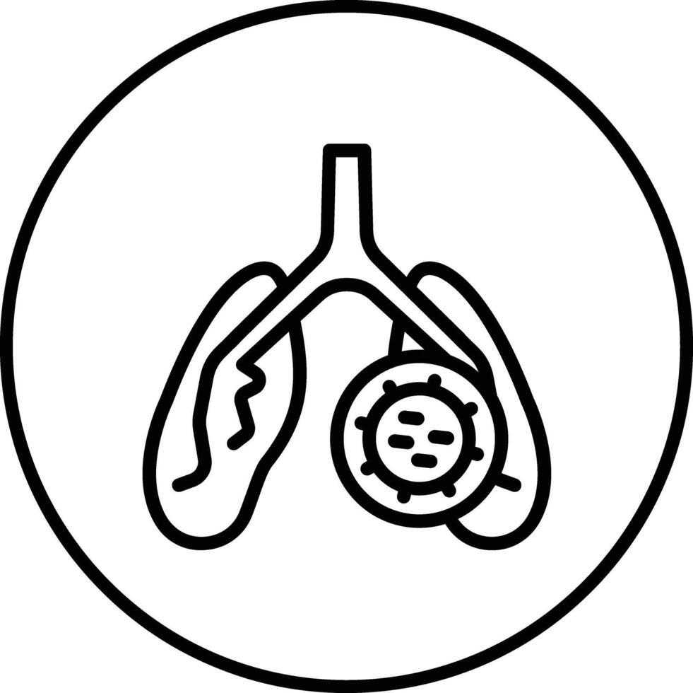 icono de vector de infección de pulmones