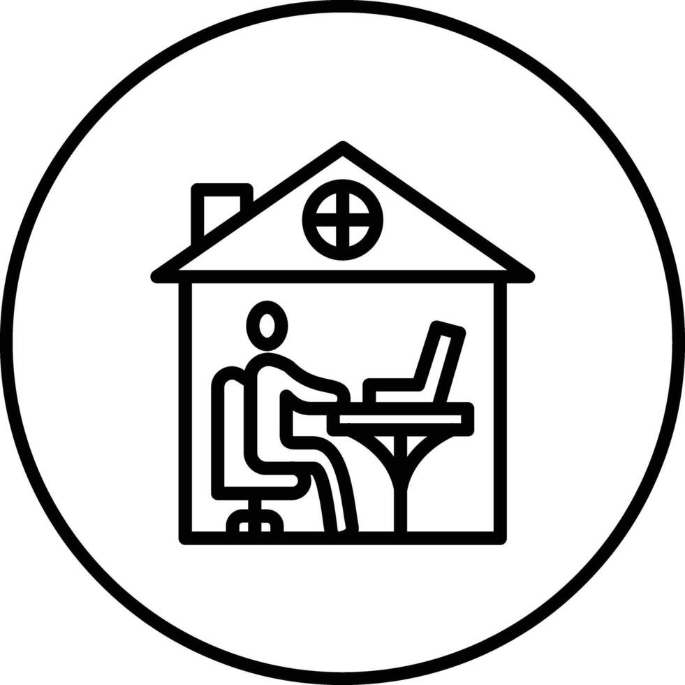 Working at Home Vector Icon