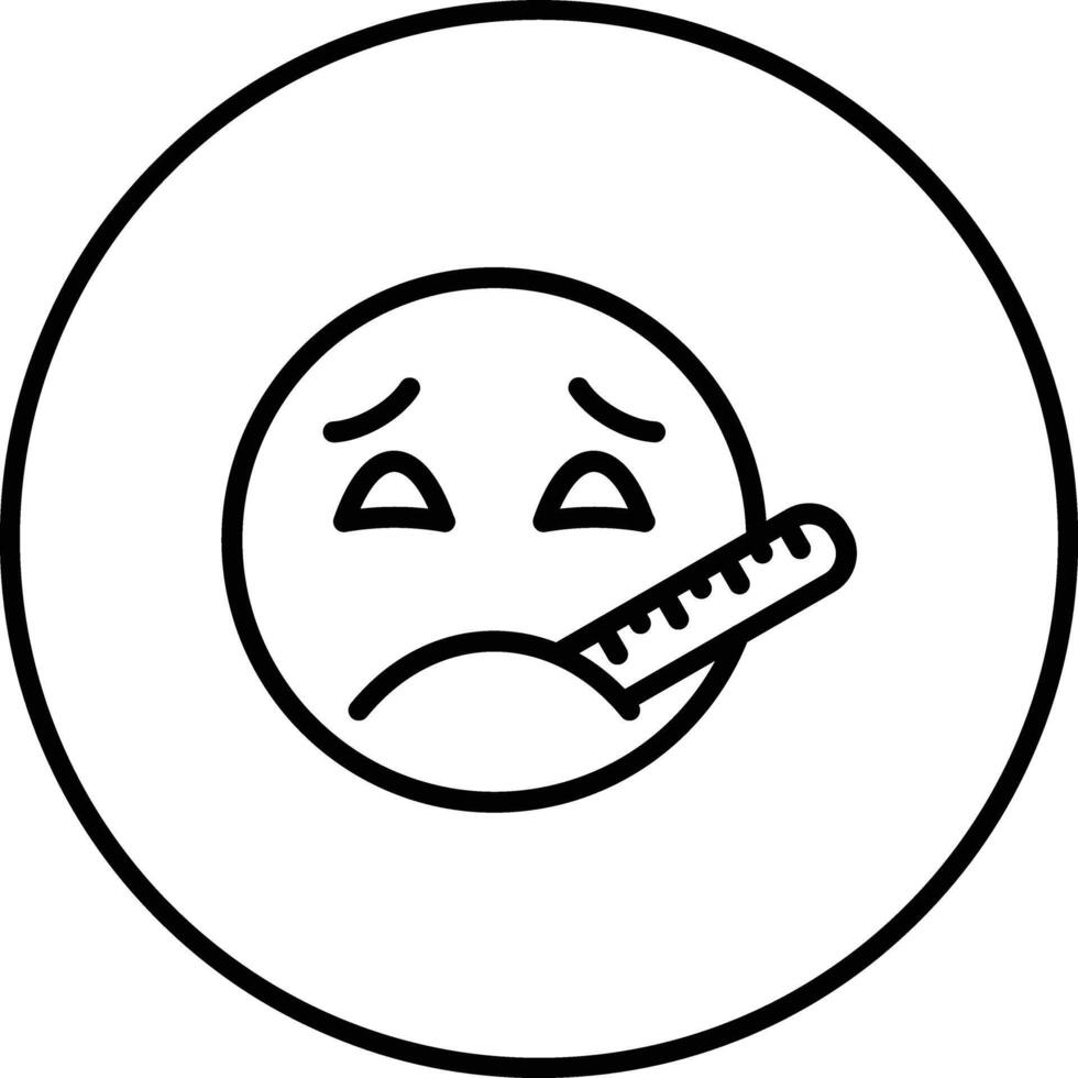 Face with Thermometer Vector Icon