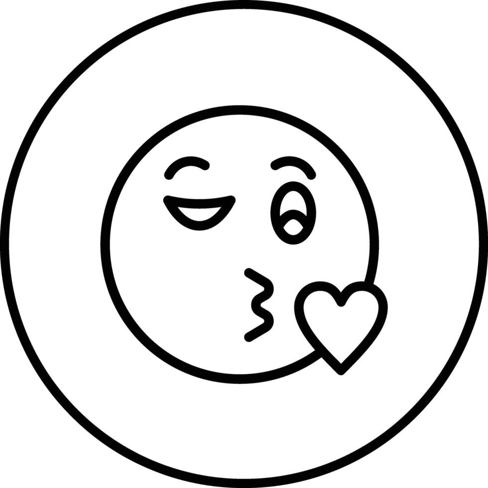 Kissing Face with Smiling Eyes Vector Icon
