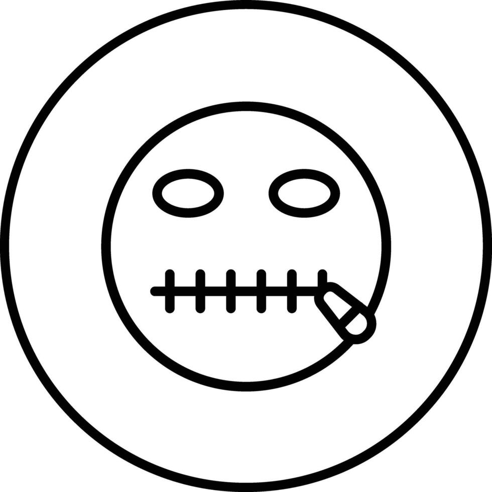 Zipper Mouth Face Vector Icon