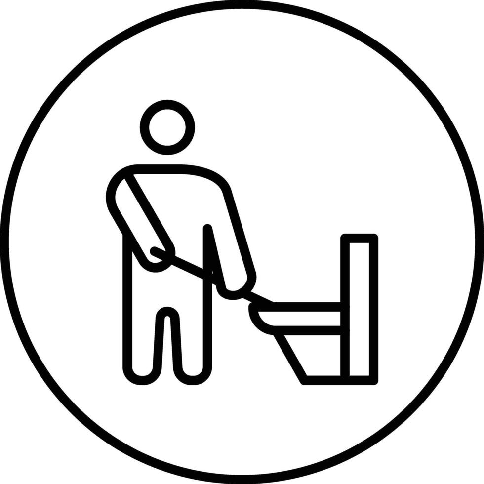 Man Cleaning Bathroom Vector Icon