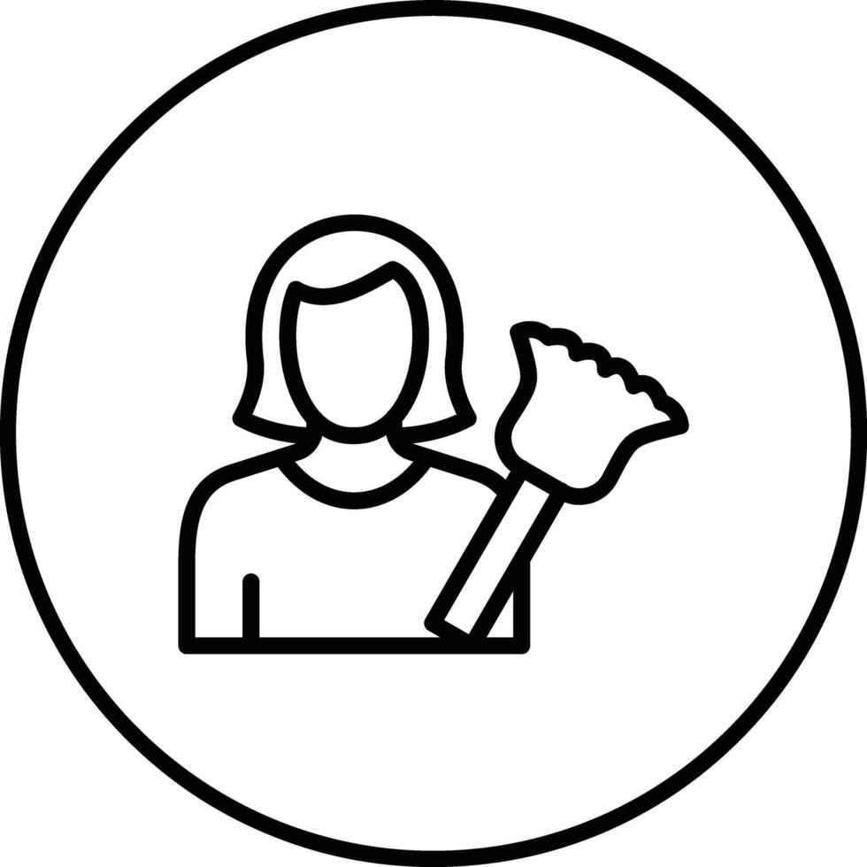 Woman Dusting Vector Icon