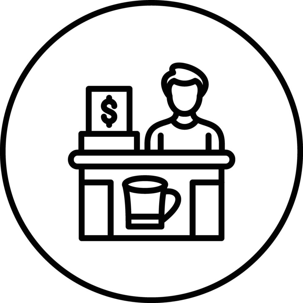 Bar Cashier Vector Icon