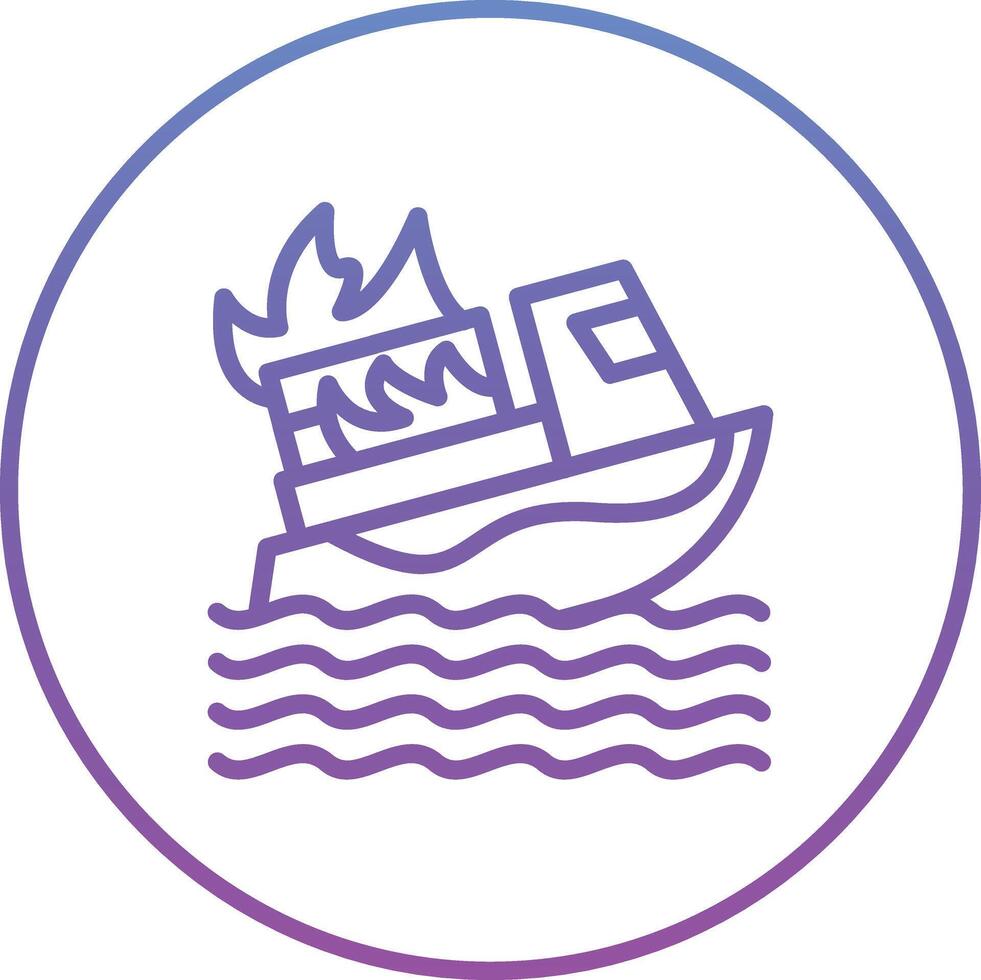Burning Ship Vector Icon
