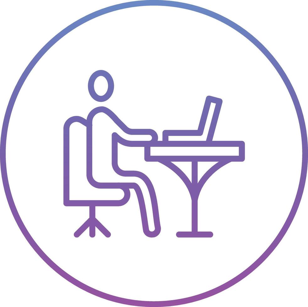 Working on Computer Vector Icon