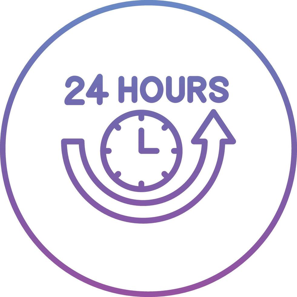 24 Hours Vector Icon