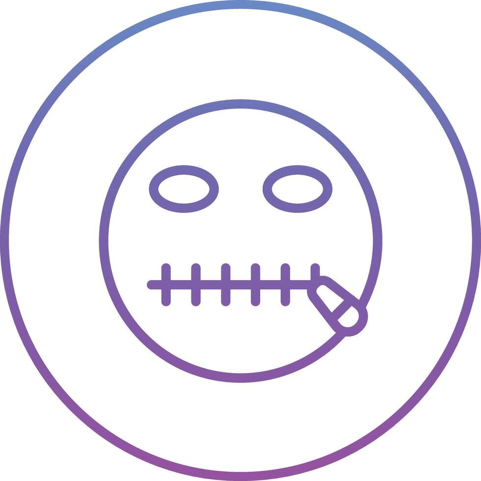 Zipper Mouth Face Vector Icon
