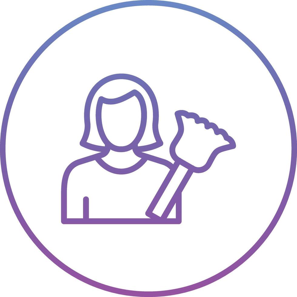 Woman Dusting Vector Icon
