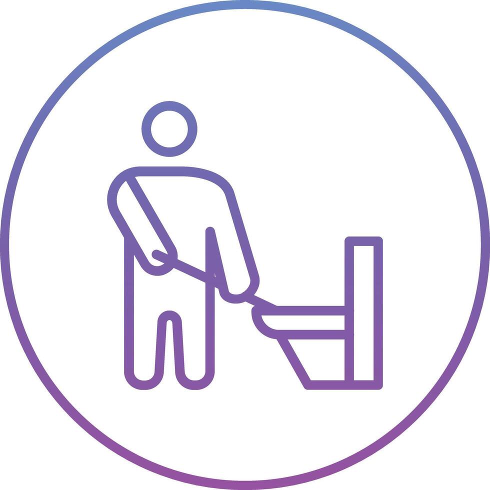 Man Cleaning Bathroom Vector Icon