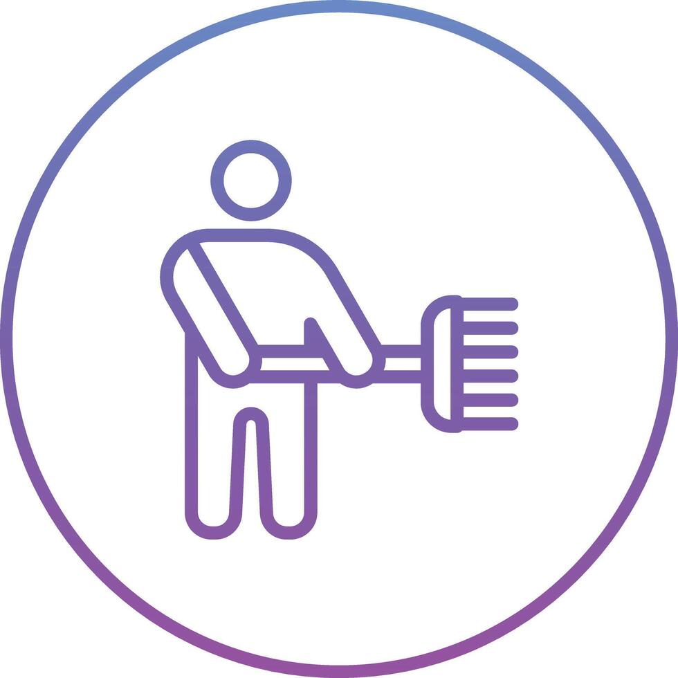 Man Holding Mop Vector Icon