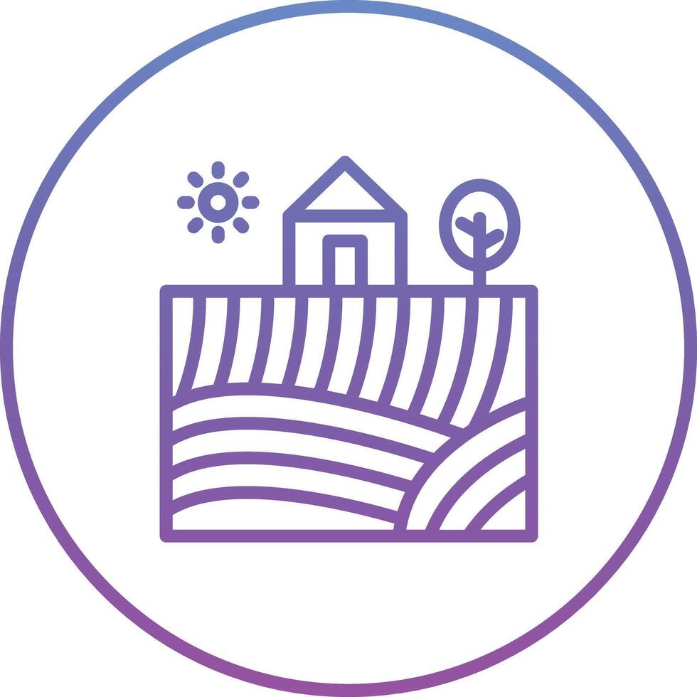 Fields Landscape Vector Icon